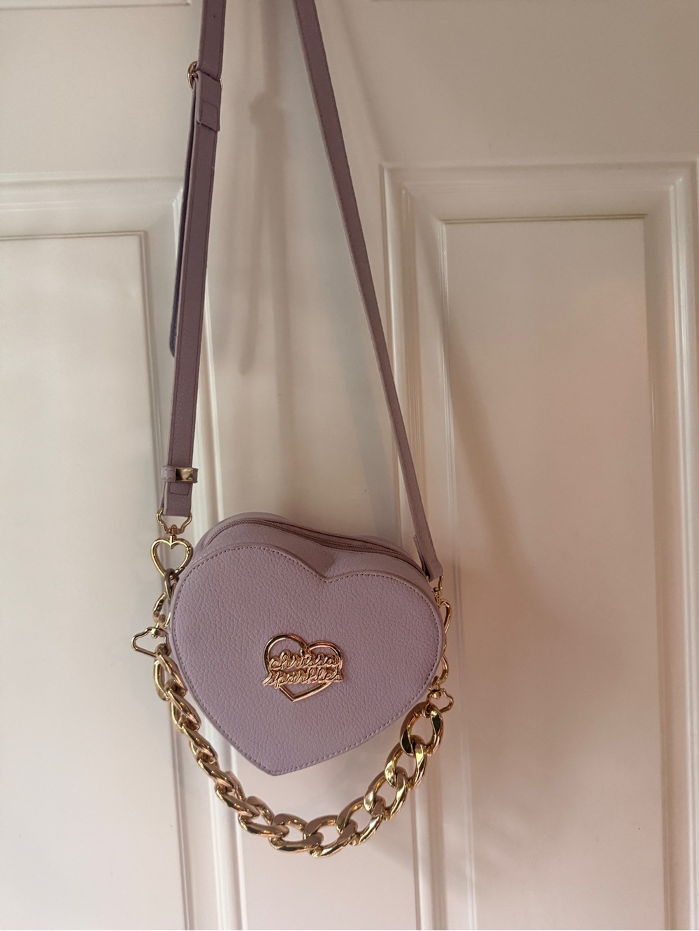 Chrissa Sparkles Heart Shaped Micro Bag in Lilac